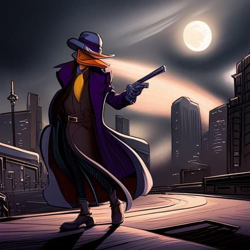 Darkwing Duck in Noir Comic Art Style