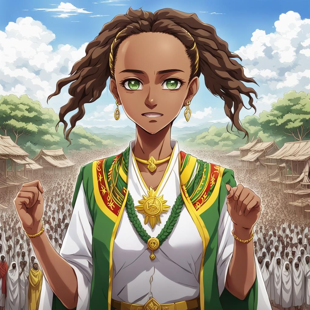 Ethiopia Personified in Anime Key Visual Style