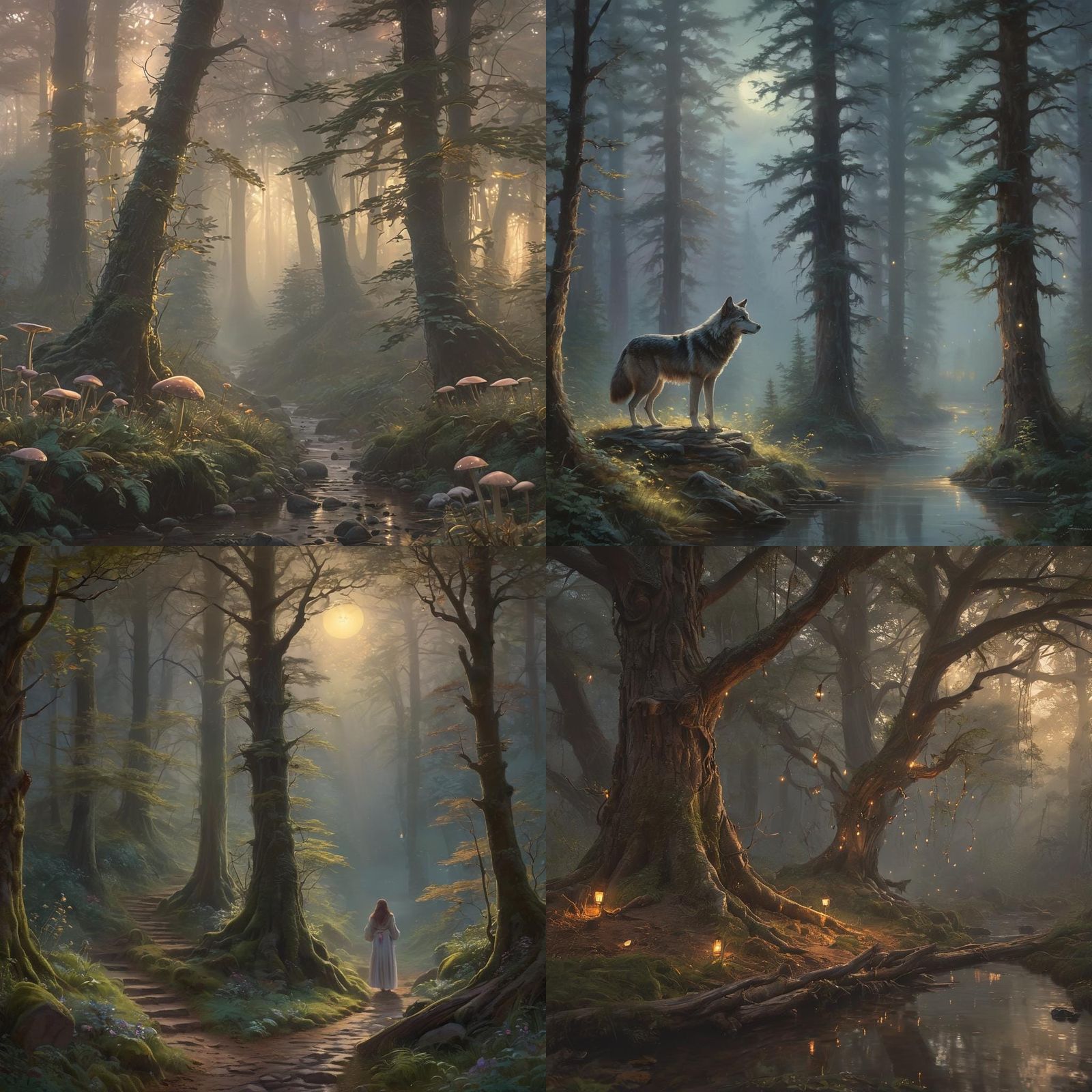 Ethereal Fantasy Landscape in Kinkade Style