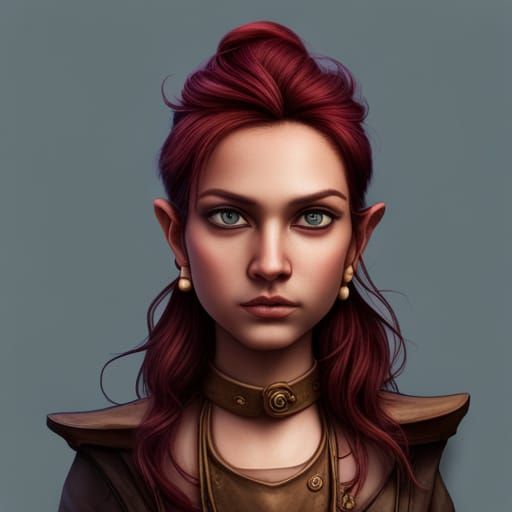 Dwarven Girl with Burgundy Hair