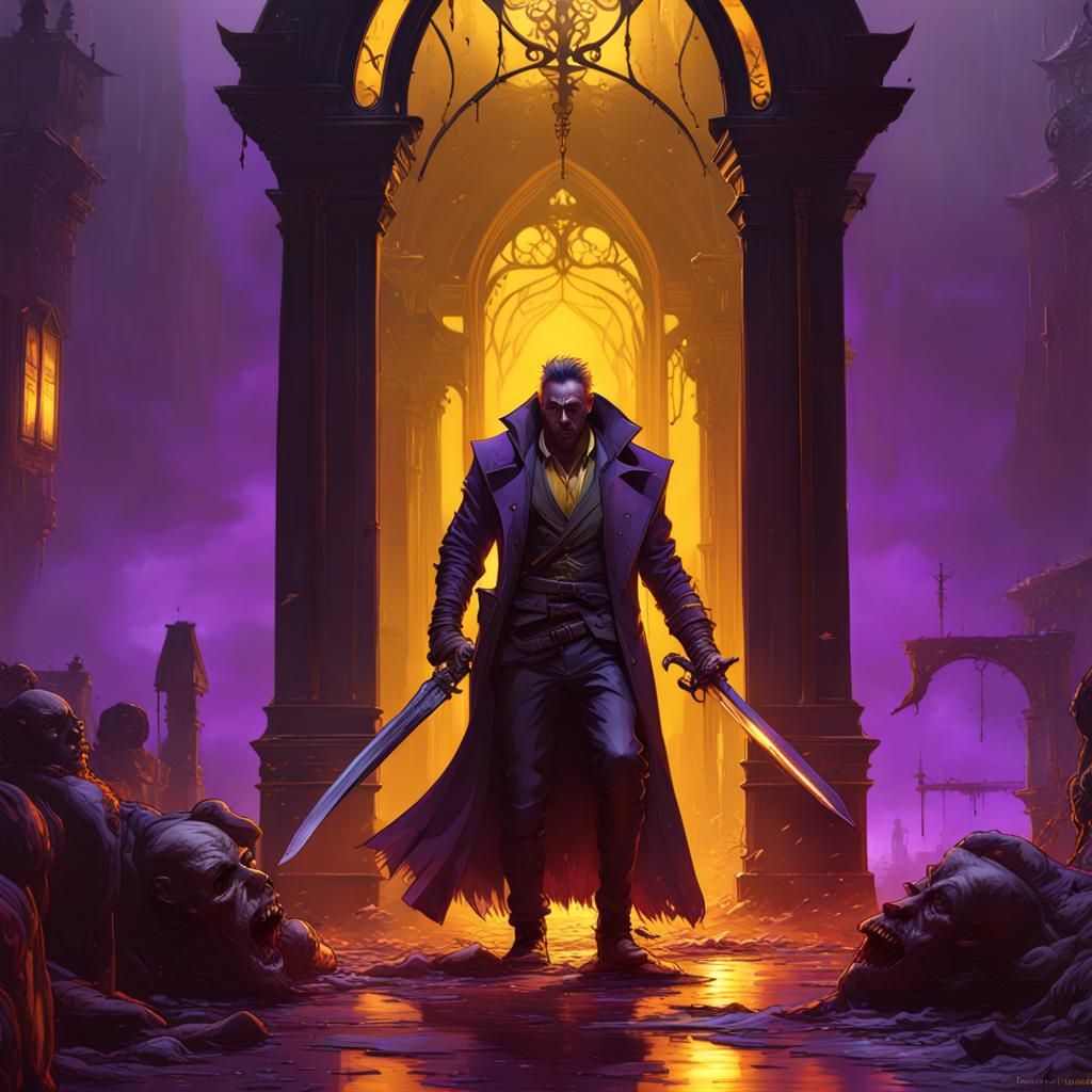 Vampire Hunter in Dark Fantasy Style