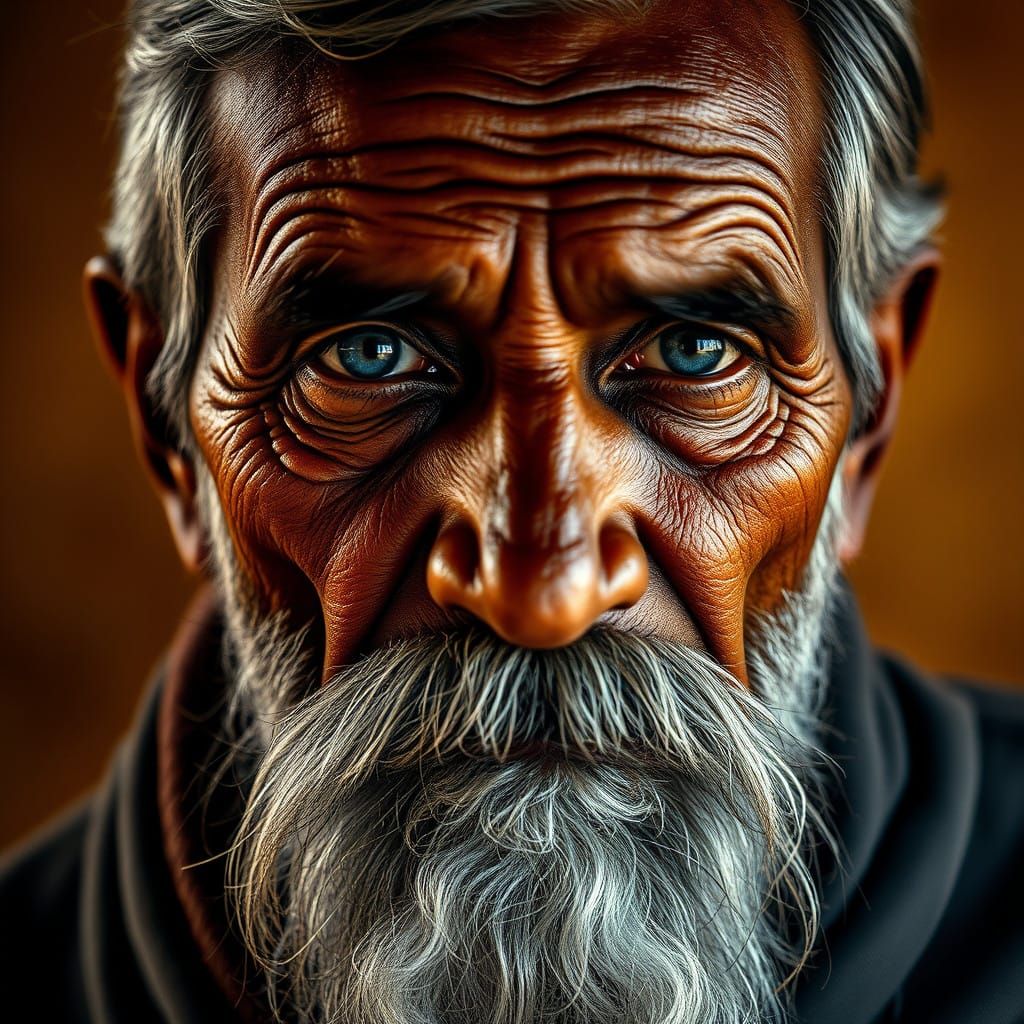 Resilient Elder of Indo-Asian Descent in Golden Light