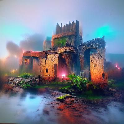 Medieval Castle Ruins Concept Art in Deep Color