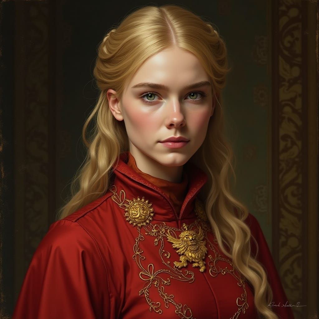 Cersei Lannister Portrait in Pre-Raphaelite Style