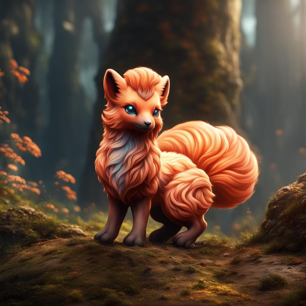 Realistic Vulpix in Detailed Matte Painting Style