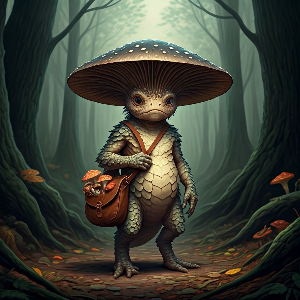 Misty Forest Myconoid with Mushroom Bag