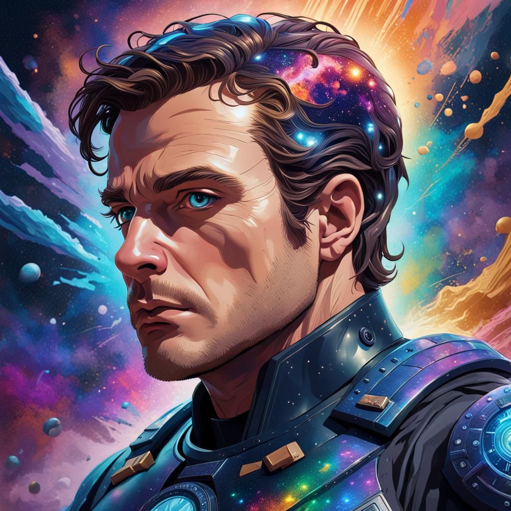 Time Cop in Galaxy: Hyperrealistic Concept Art