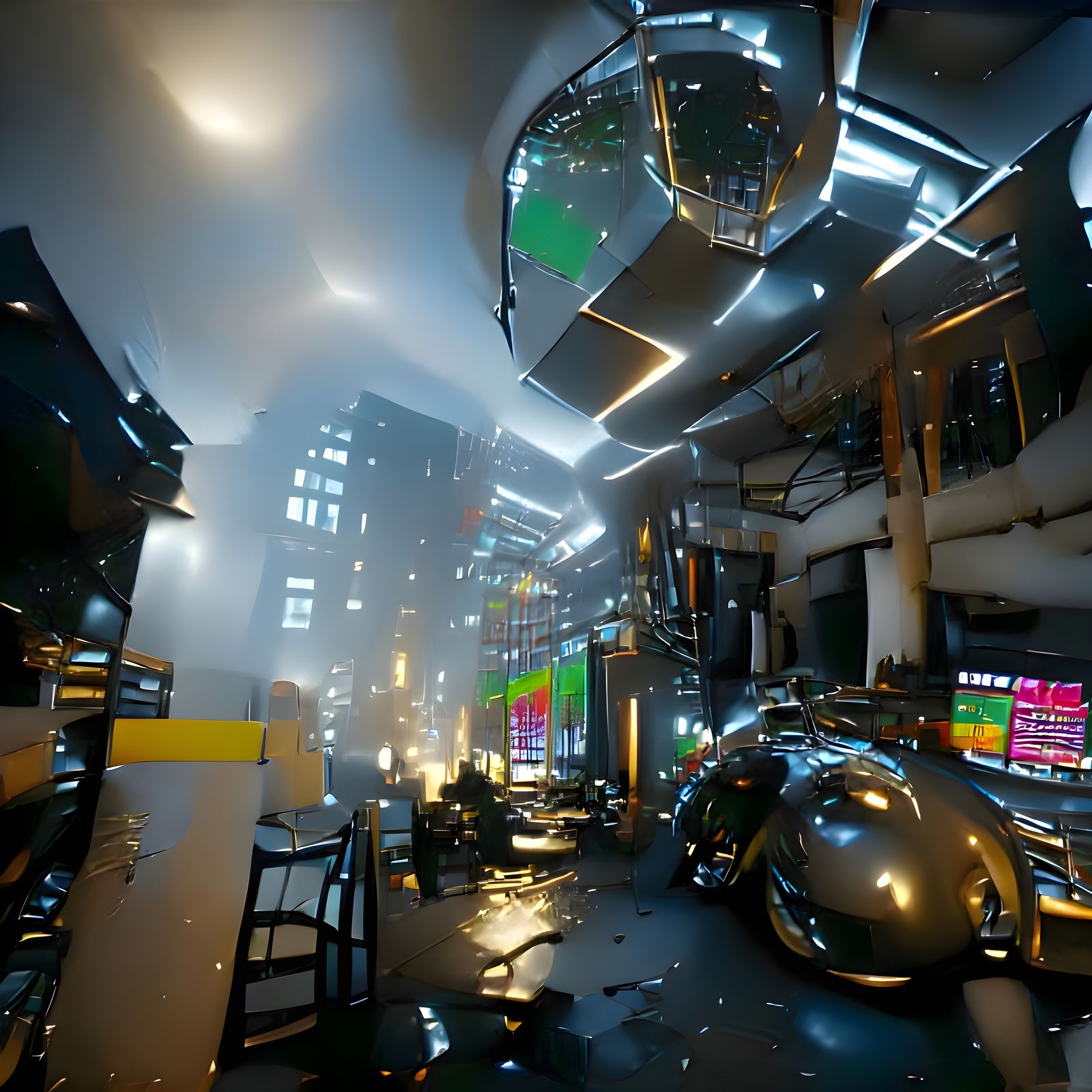 Cyberpunk Building Renovation: Futuristic Architecture