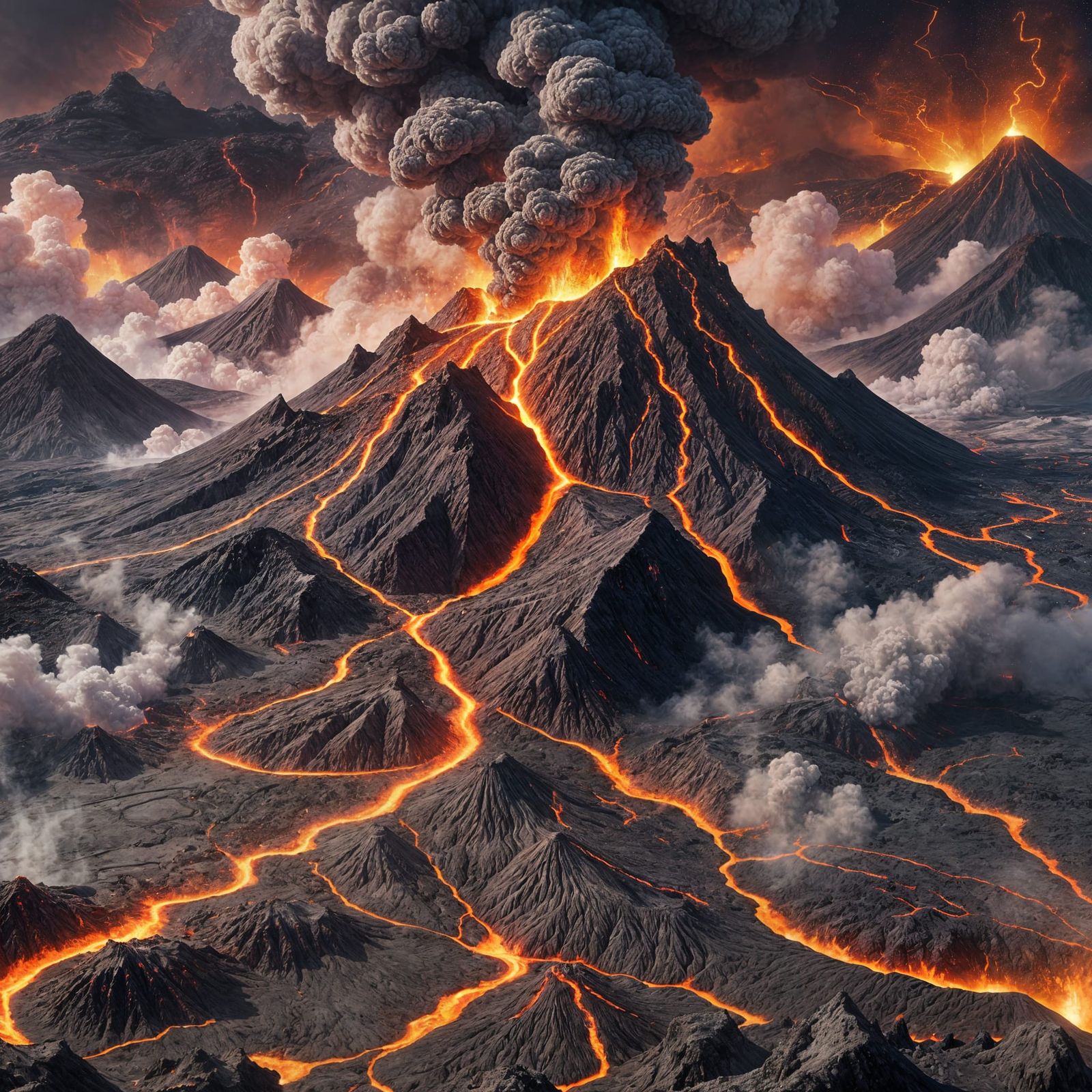 Volcanic Eruption in 3D Anime Art Style
