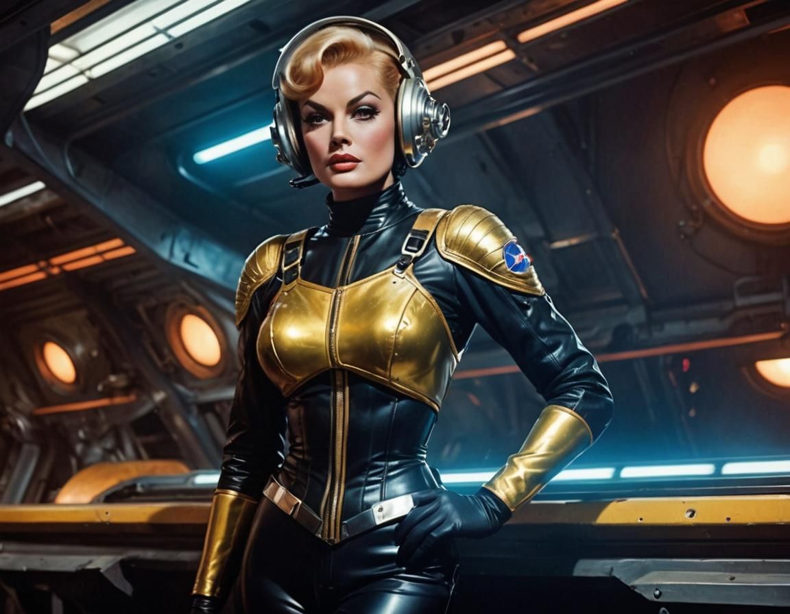 Glamorous Space Woman in Art Deco Style