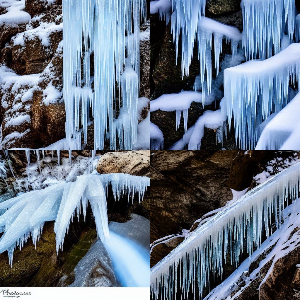 Frozen Waterfall Icicles: Epic Cinematic Landscape