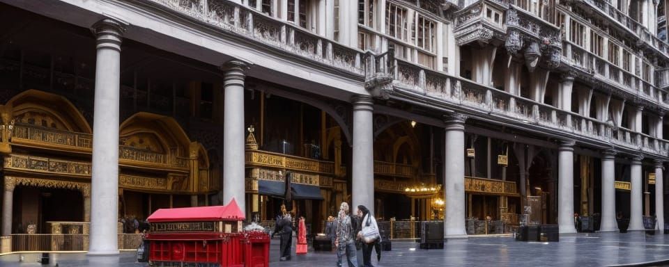 Fantastic London Market Scene in Digital Matte Painting