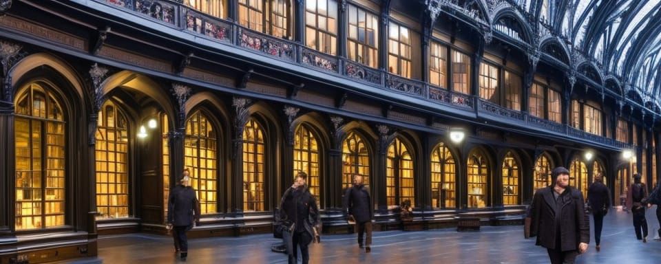 Daniel Radcliffe and Robbie Coltrane at Leadenhall Market