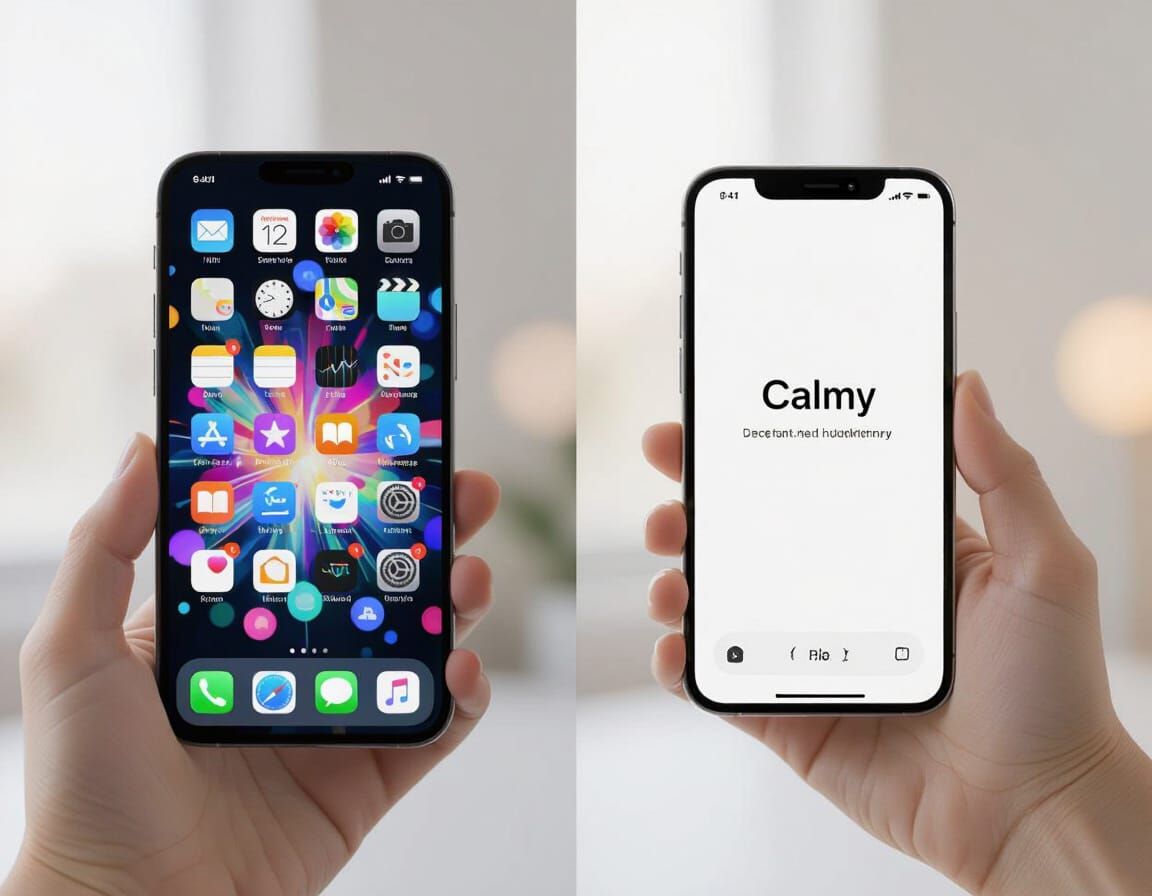 Smartphone Screen Transition: Chaotic to Serene Calmy Launch...