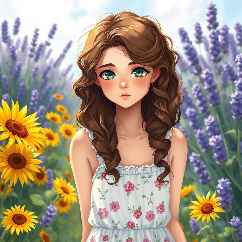 Serene Garden Goddess in Whimsical Dream Style