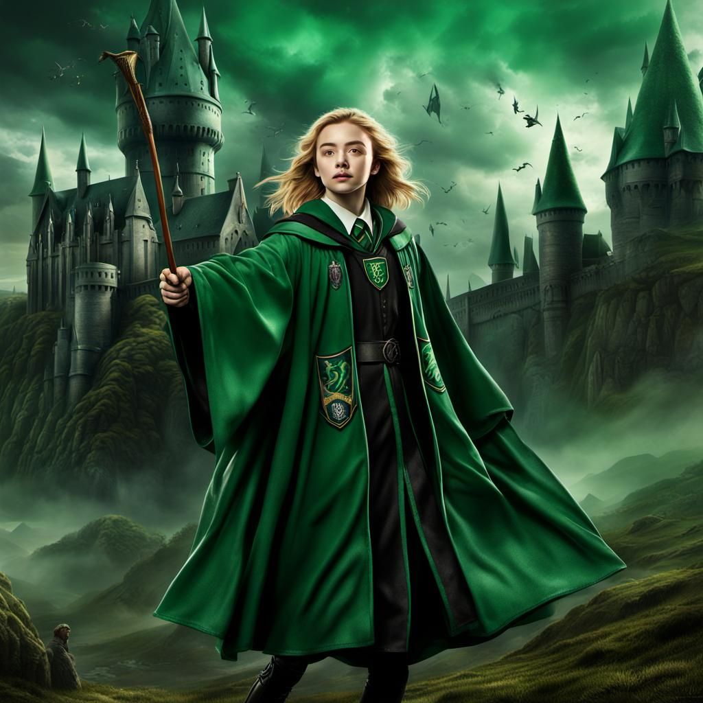 Slytherin Quidditch Player in Epic Digital Painting