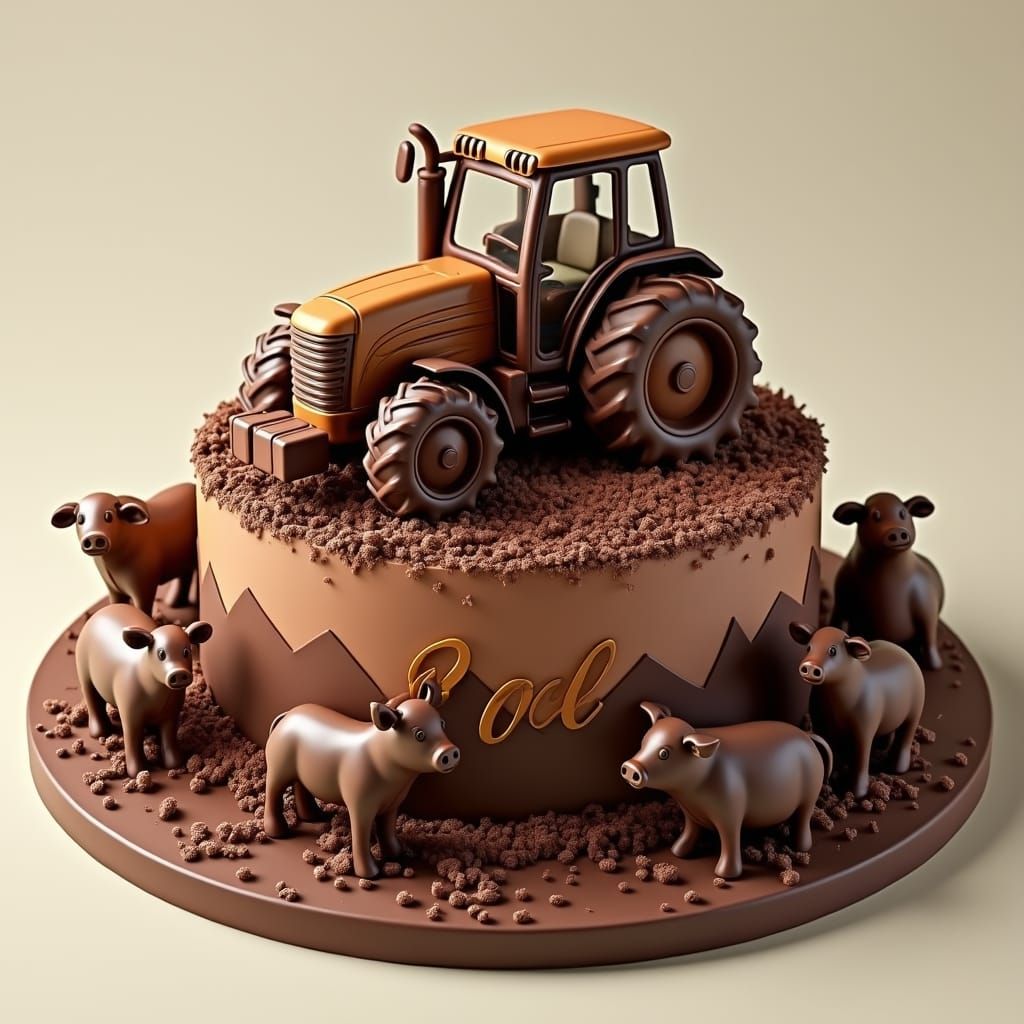 Farmer's Birthday Cake in Anime Art Style