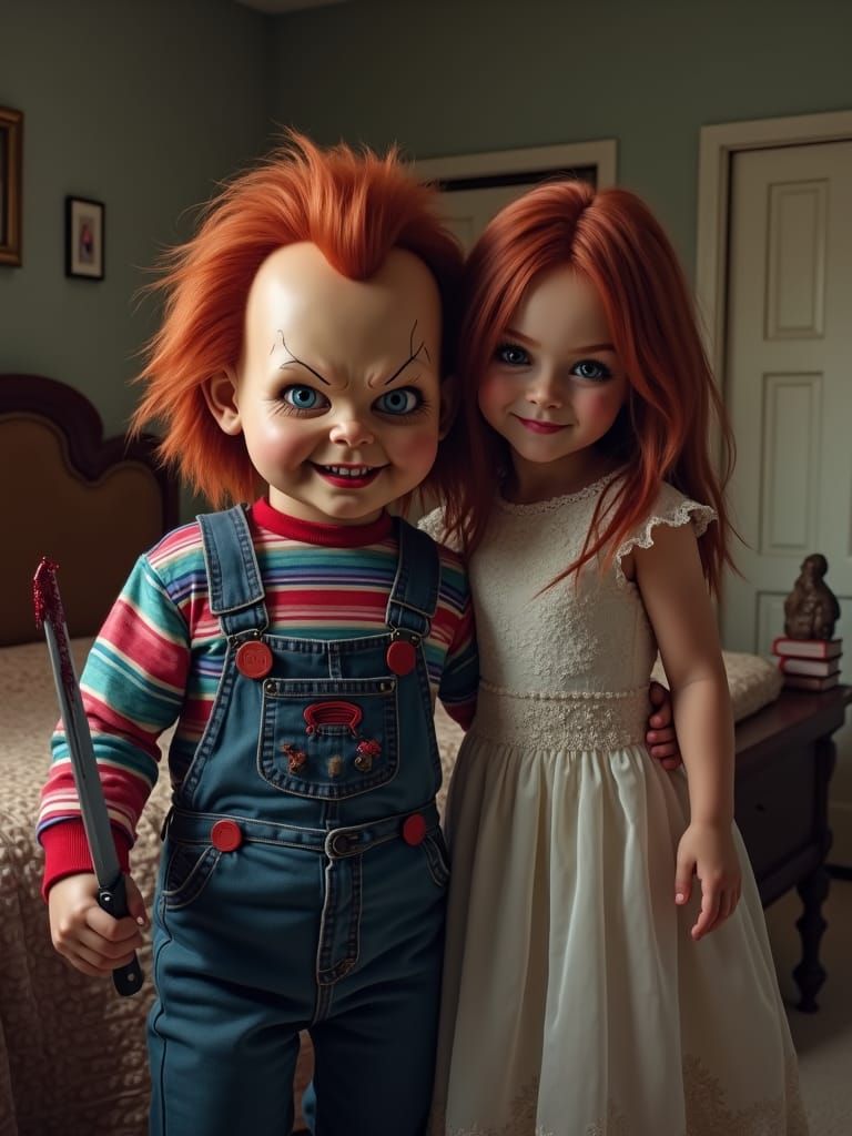 Chucky and Tiffany: Horror Smiles in 8k