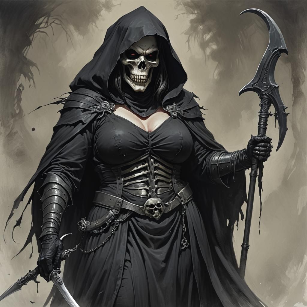 Sinister Female Grim Reaper Artwork