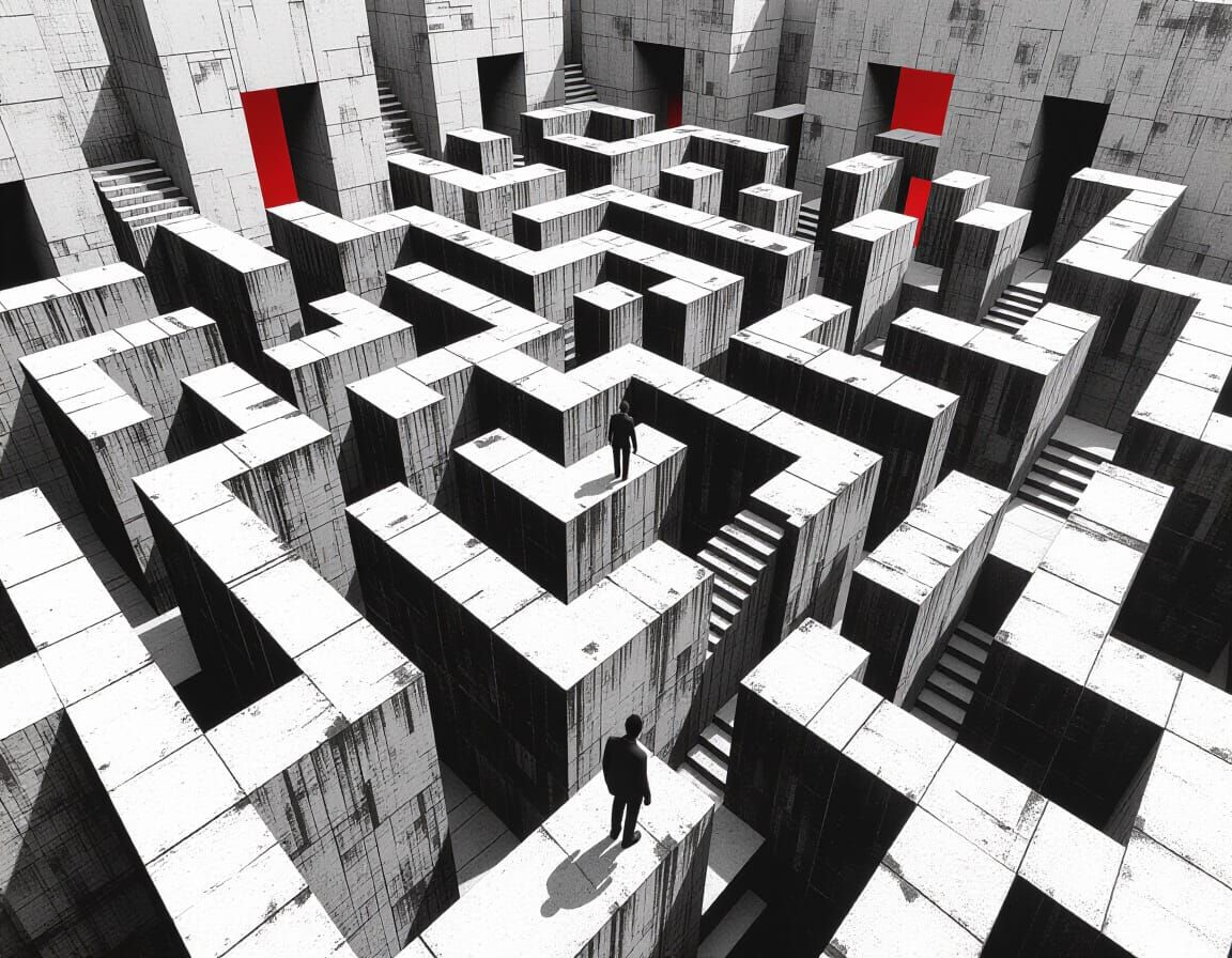 Brutalist Maze: An Escher-Inspired Labyrinth