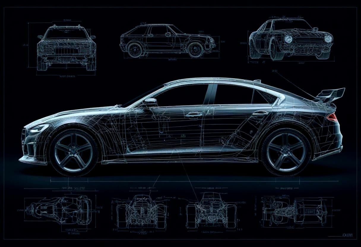 Concept Car Design in 3D Rendering