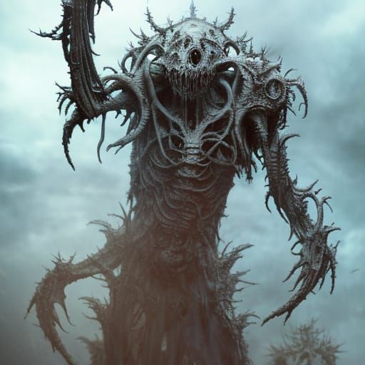 Bioorganic Horror Chaos Spawn in Biopunk Style