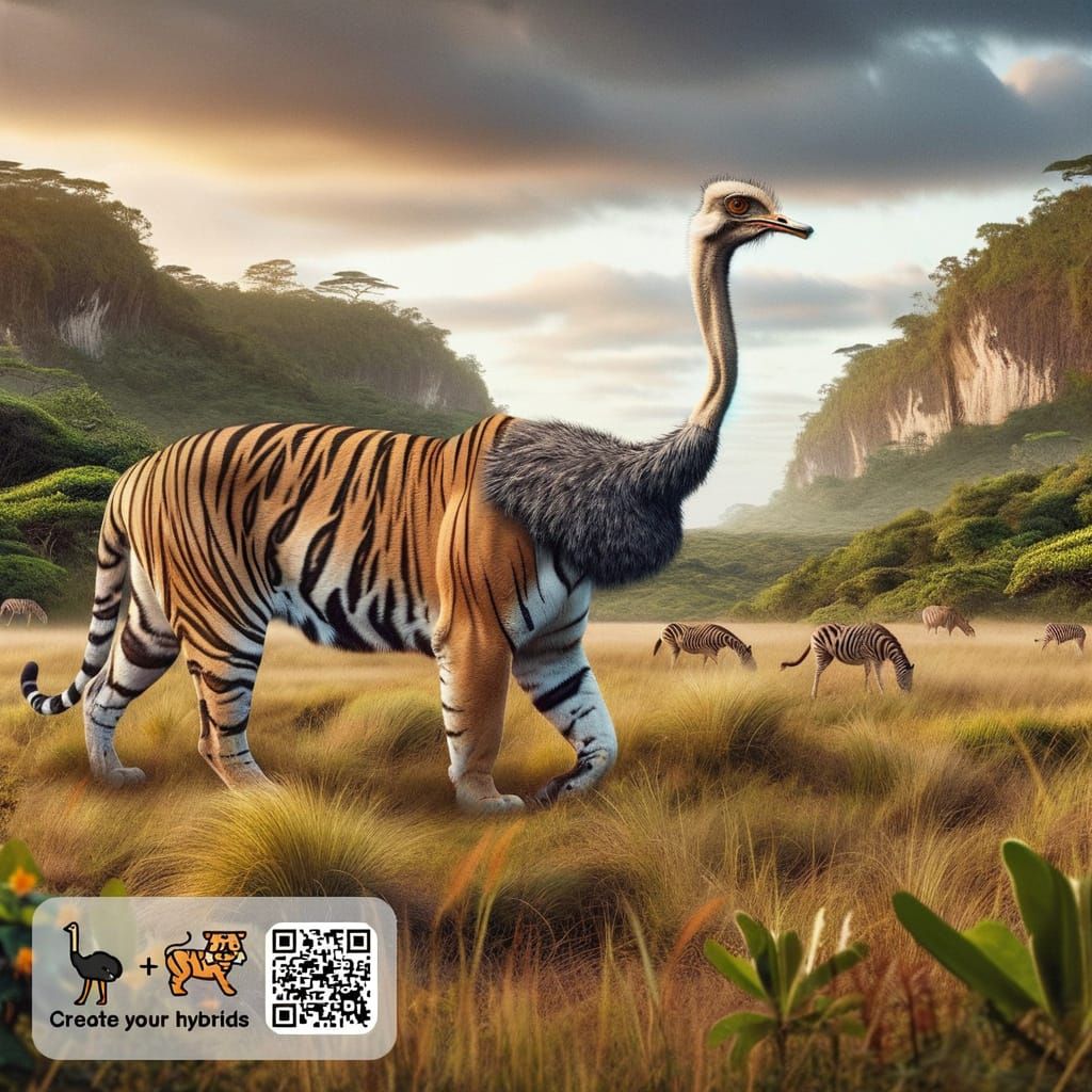 Tiger-Ostrich Hybrid: A Fantastic Chimera