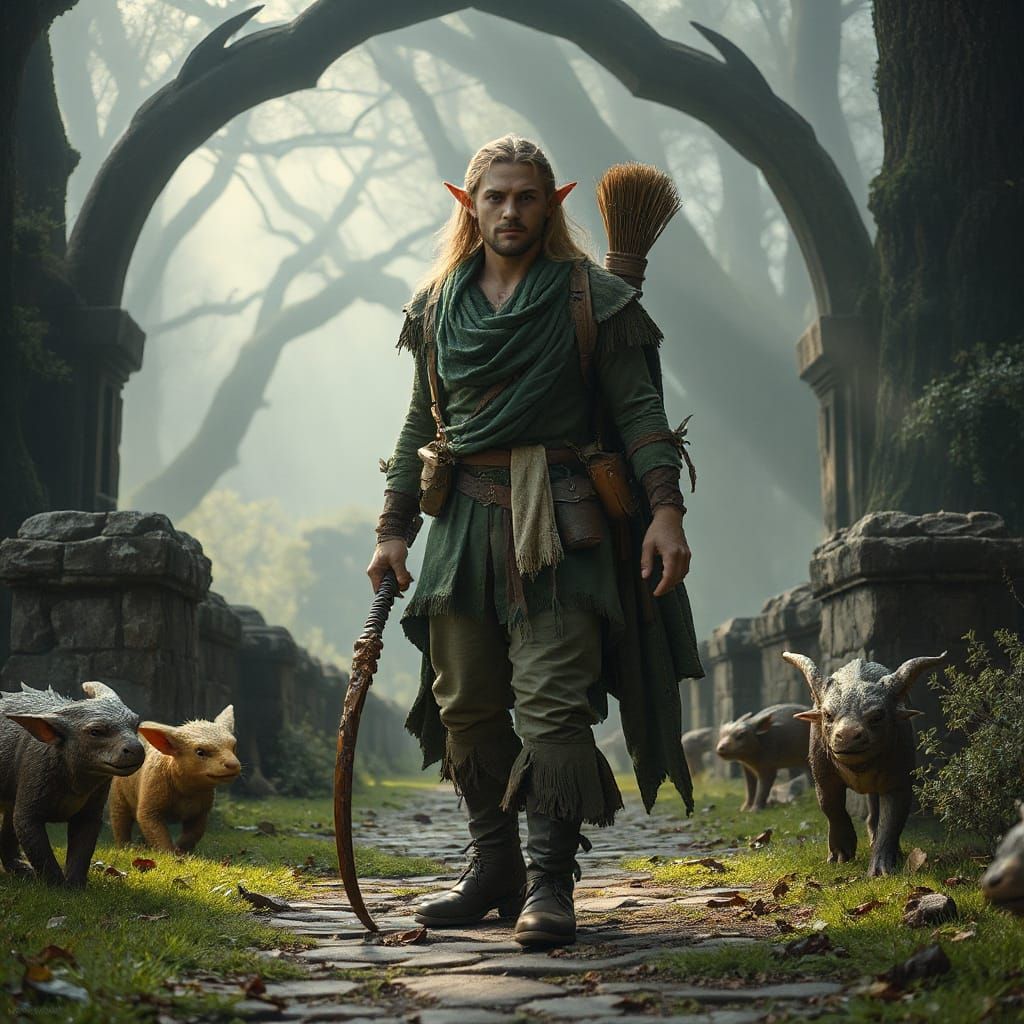 Photorealistic Elf Warrior Returns Victorious From Battle