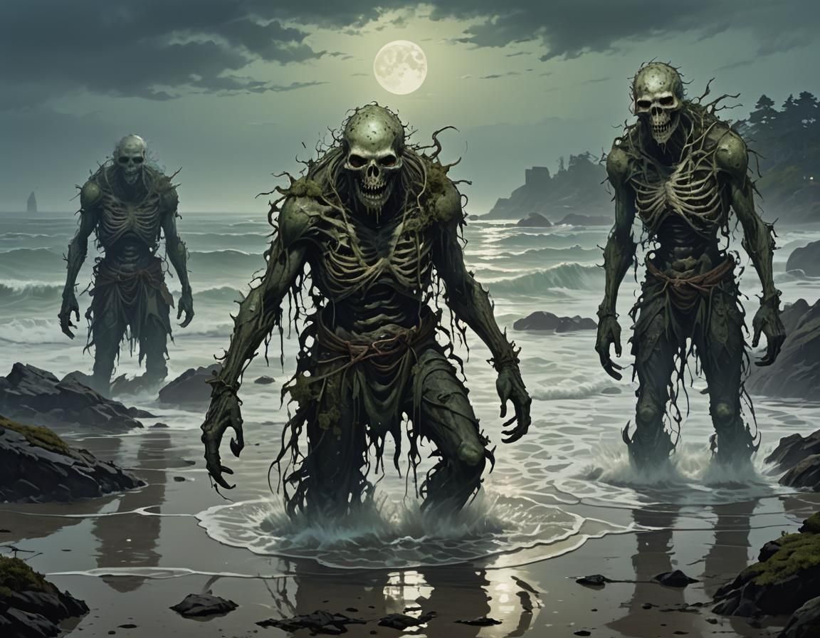 Eerie Drowned Shambles Forth on Foggy Shore