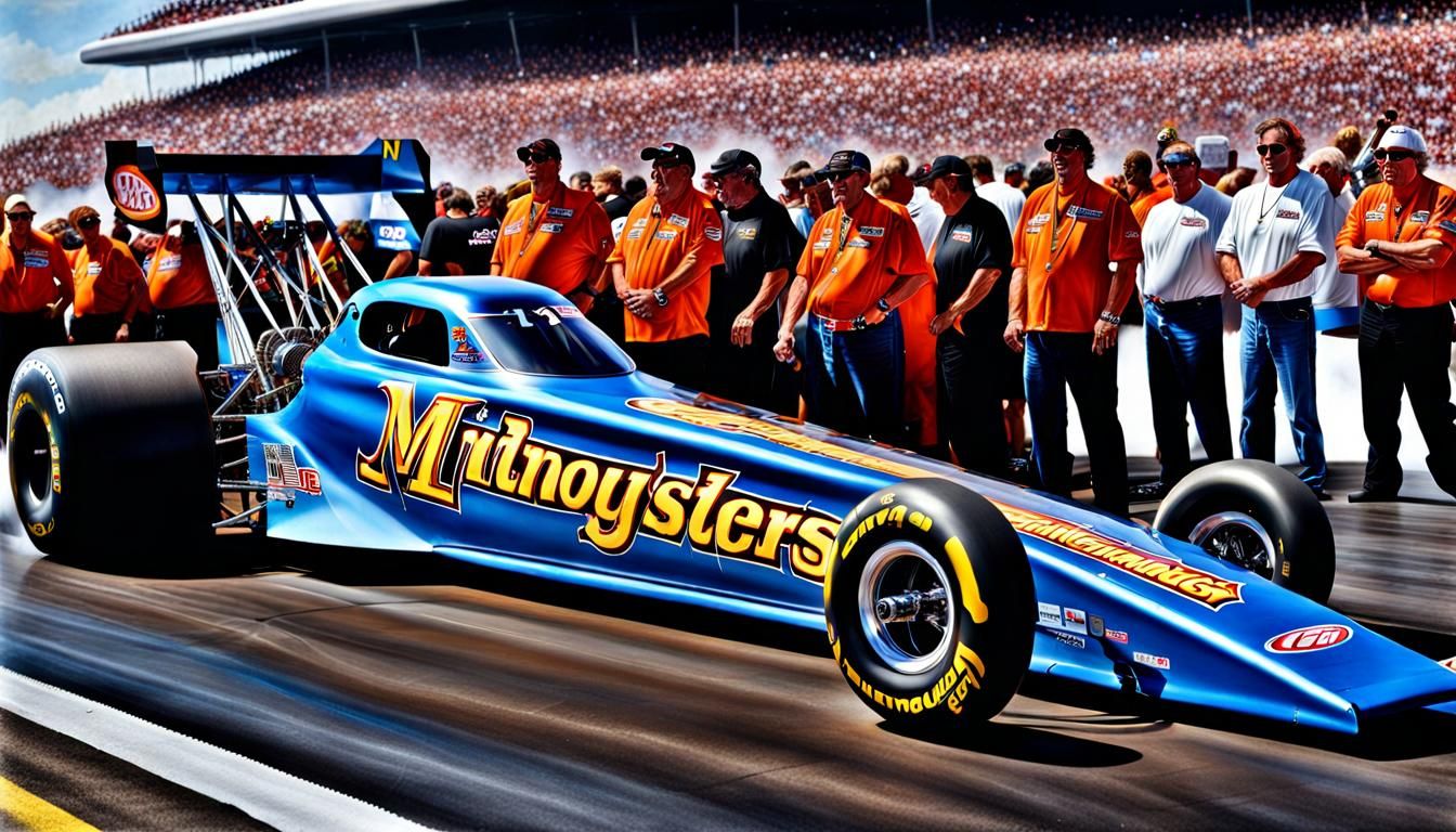 7,000 Horsepower Top Fuel Dragster Oil Painting