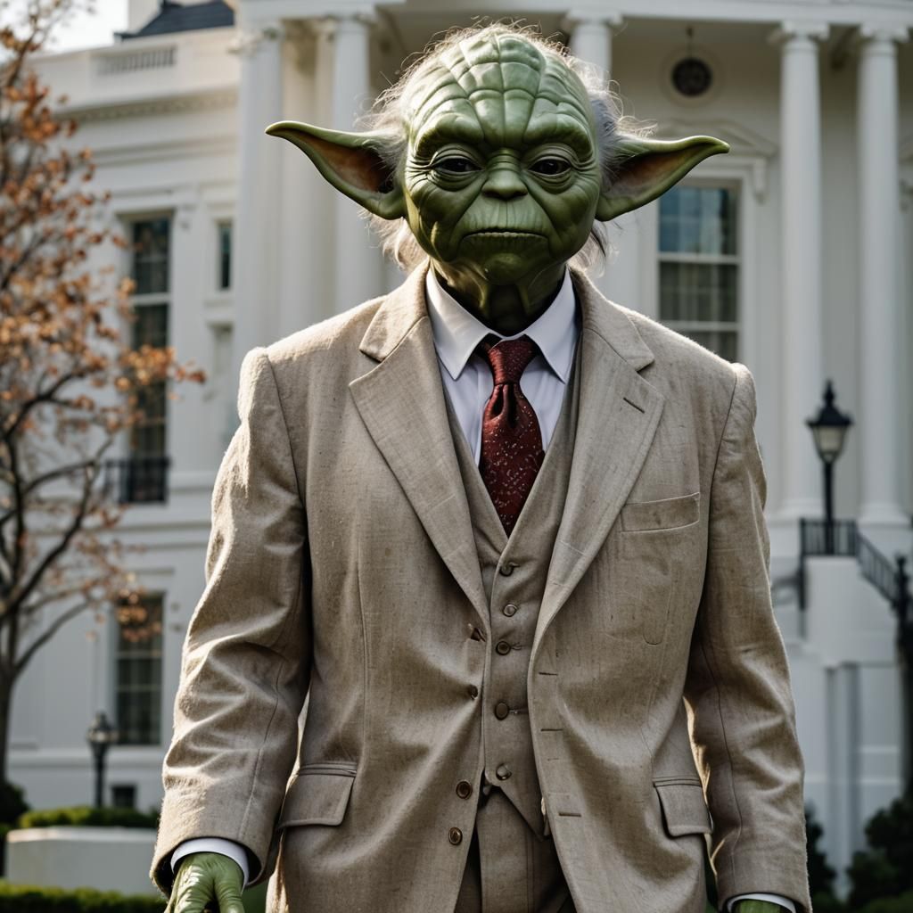 Yoda Portrait in Front of the White House