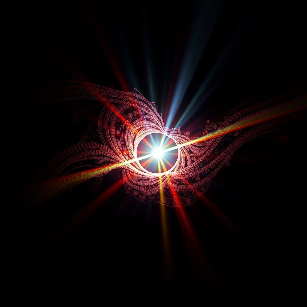 Abstract Prism Fractal with Zentangle Wave Function