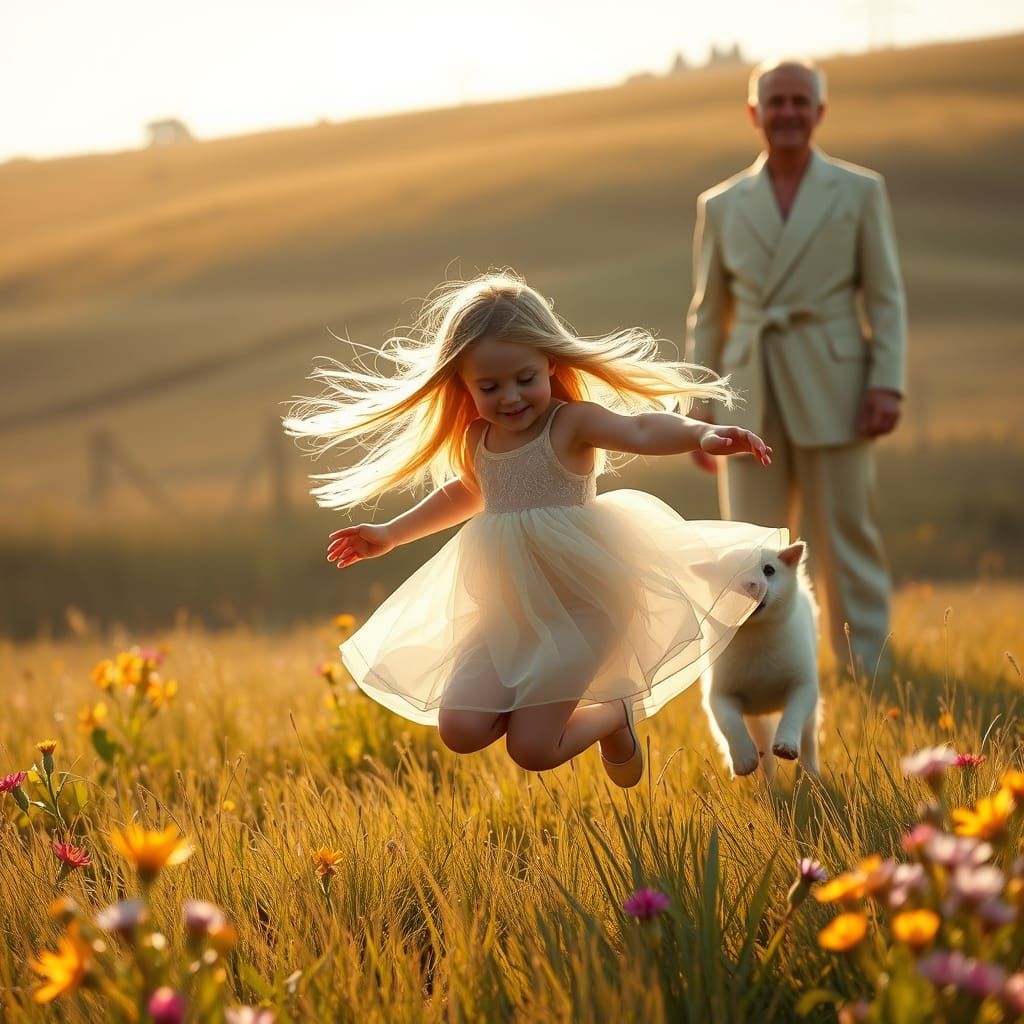 Whimsical Prairie Scene in Fantasy Concept Art Style