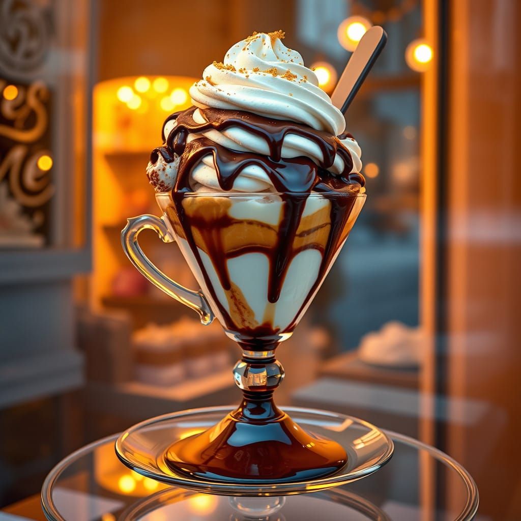 Hyper-Realistic Ice Cream Sundae Dreamscape