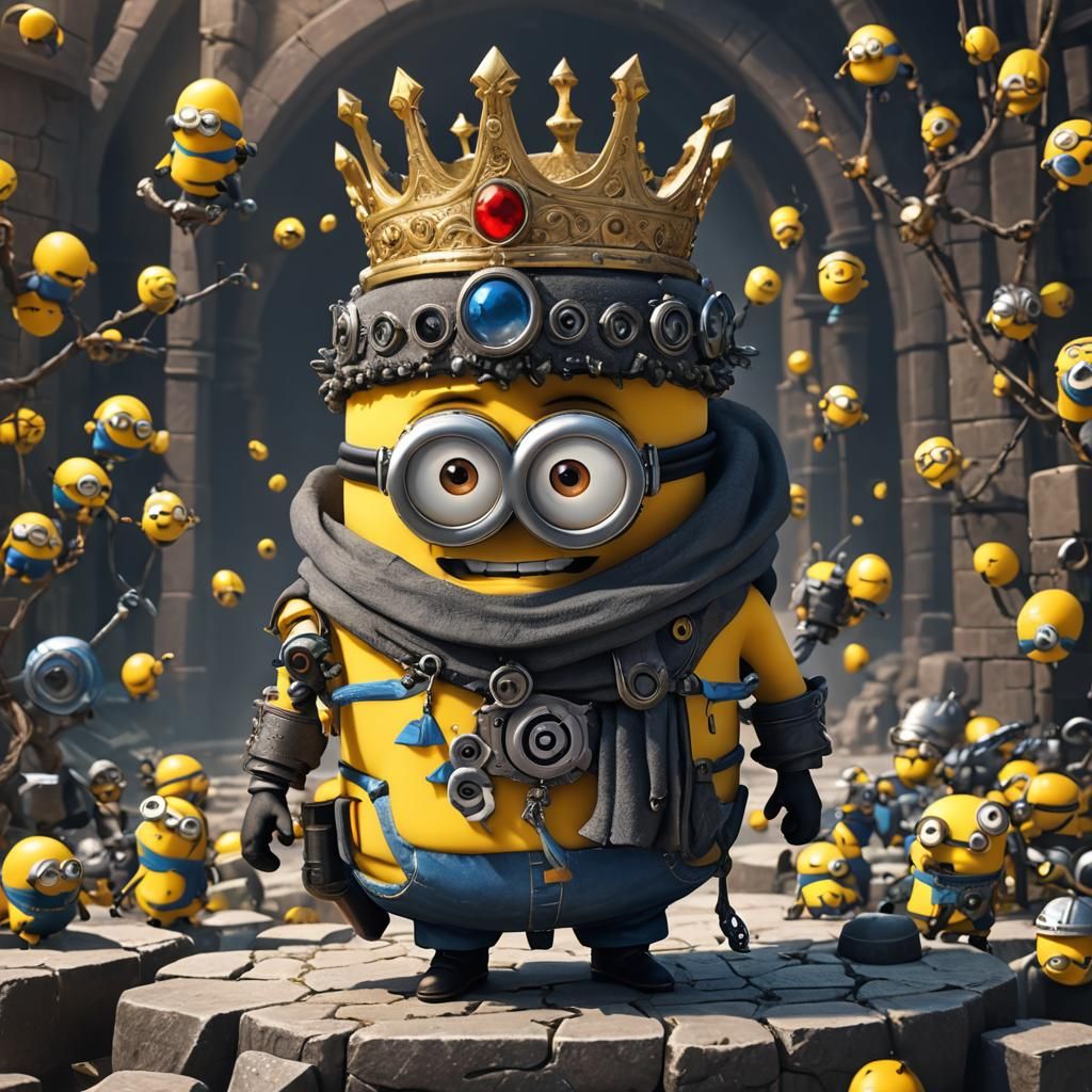 King Bob Minion: Detailed 3D Anime Art