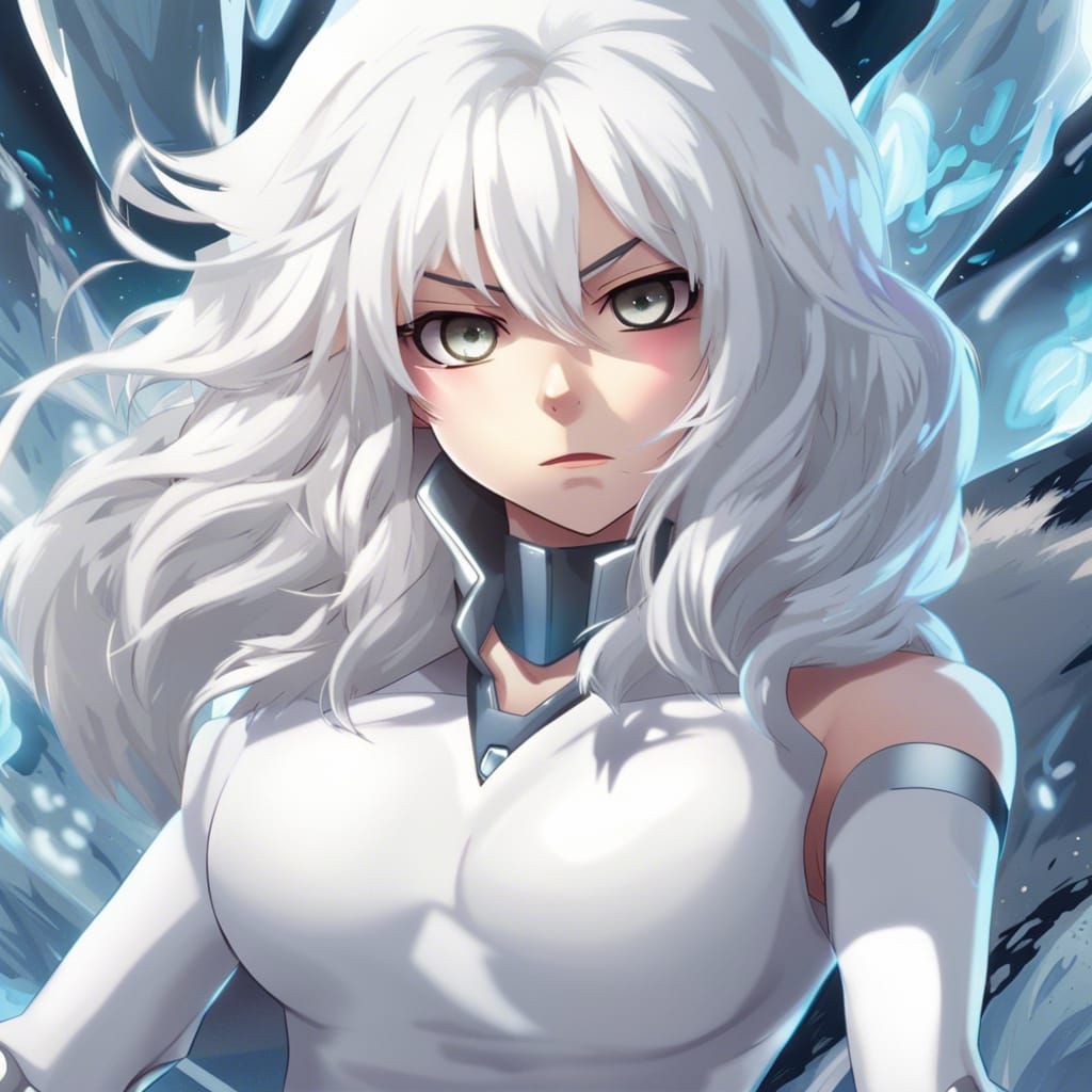 Anime-Style Ice Woman with Superpowers