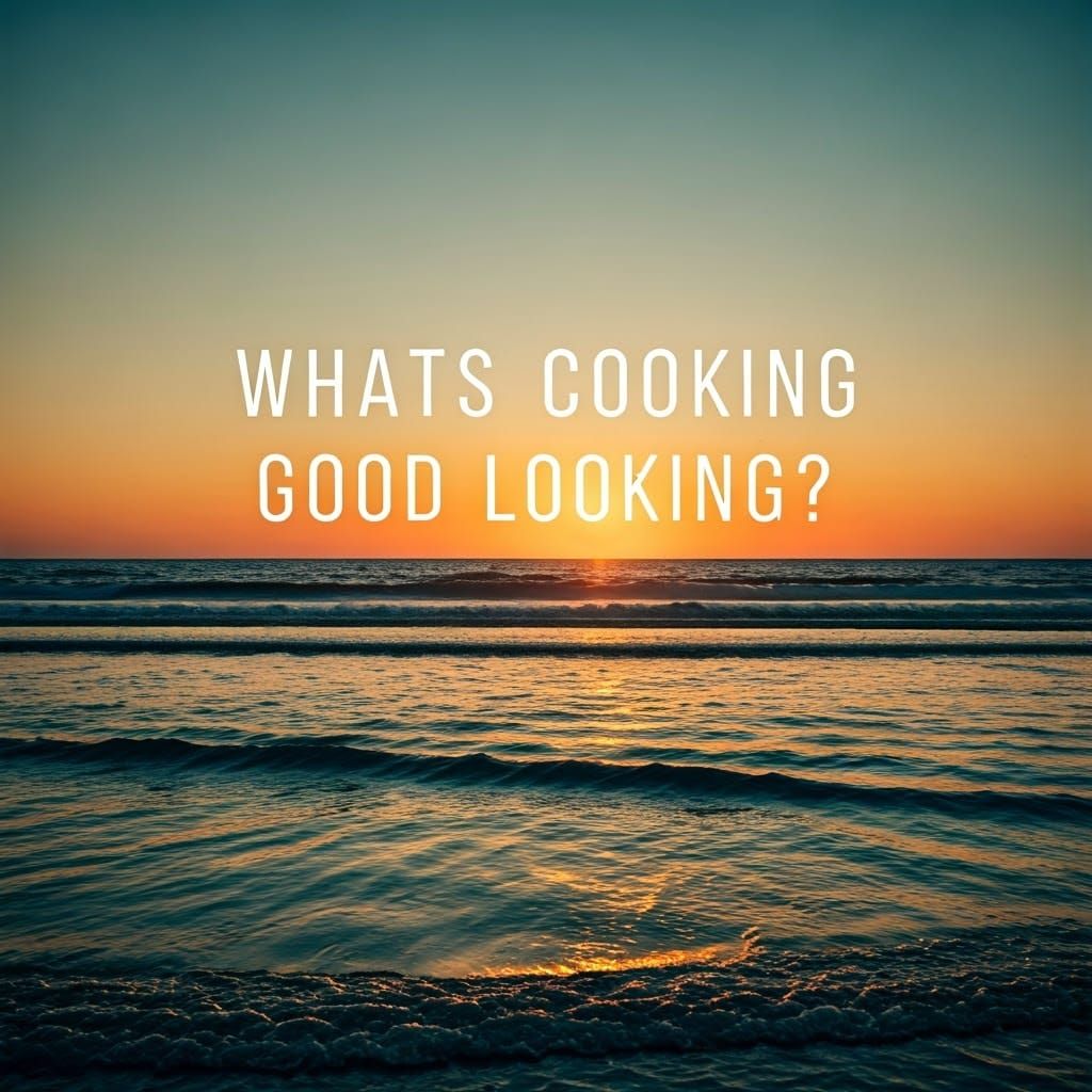 Elegant Sunset Ocean Vista with Cursive Text