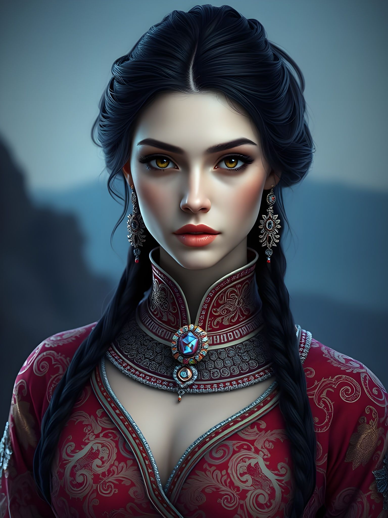 Greek Goddess in Futuristic Attire