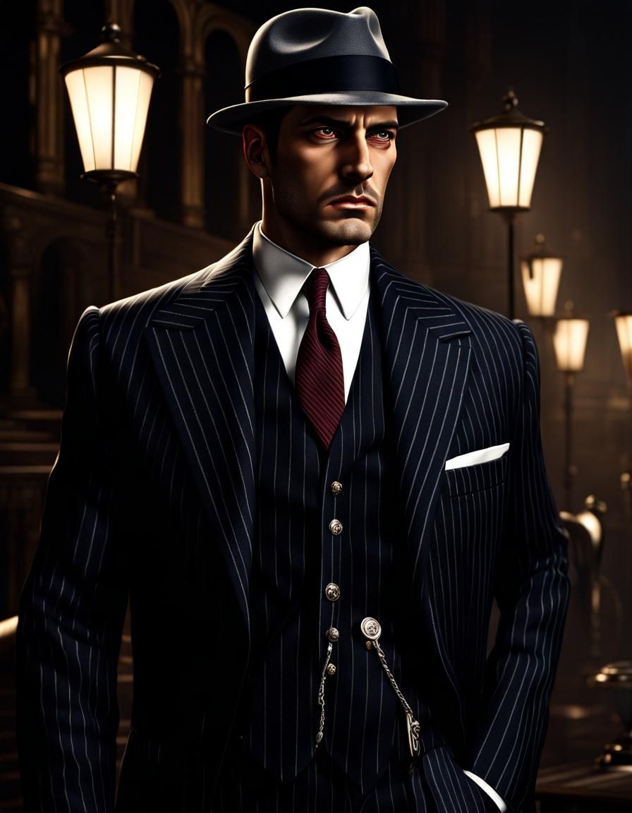 1920s Italian Hitman Portrait in Photorealistic Style