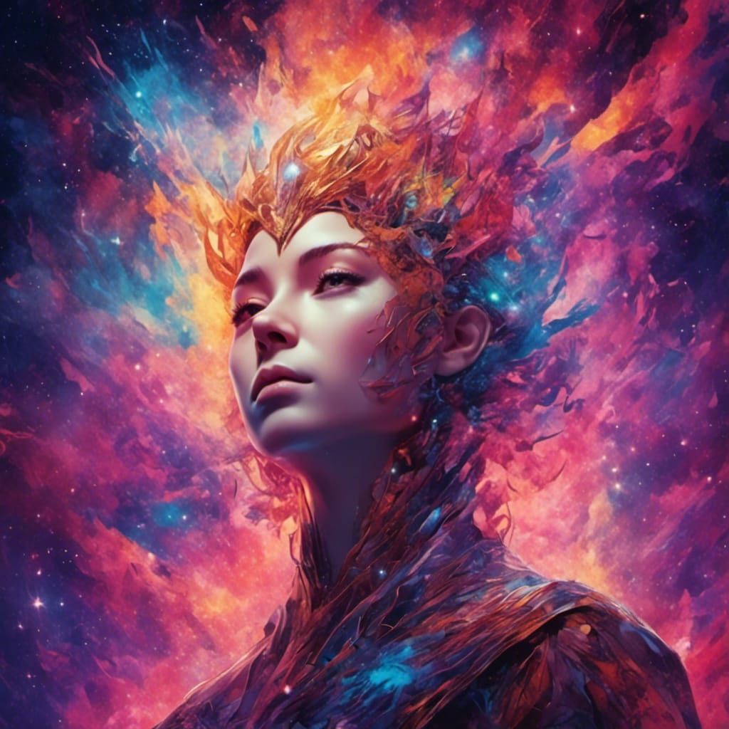 Galactic Portrait in Digital Art Style