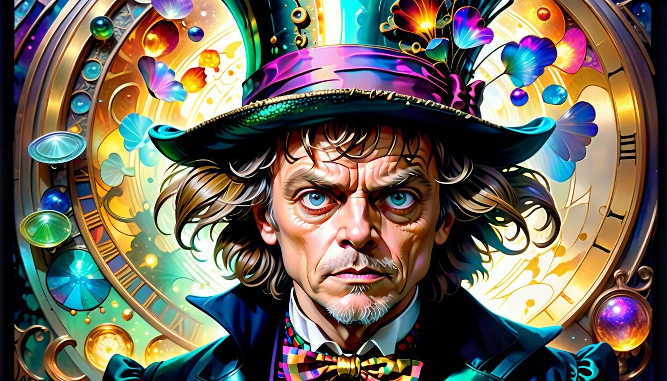 Detailed Mad Hatter in Art Nouveau Style