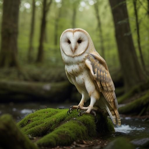 Barn Owl in Forest Sunlight: Professional Photography