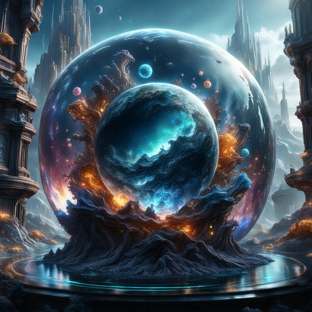 Glass Universe: Detailed Matte Painting in Deep Color