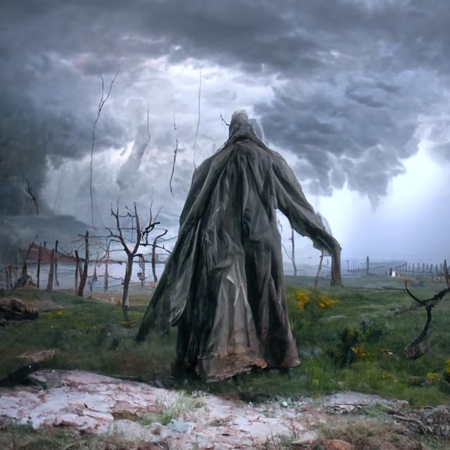 Ghost Wandering in the Underworld in Photorealistic Style