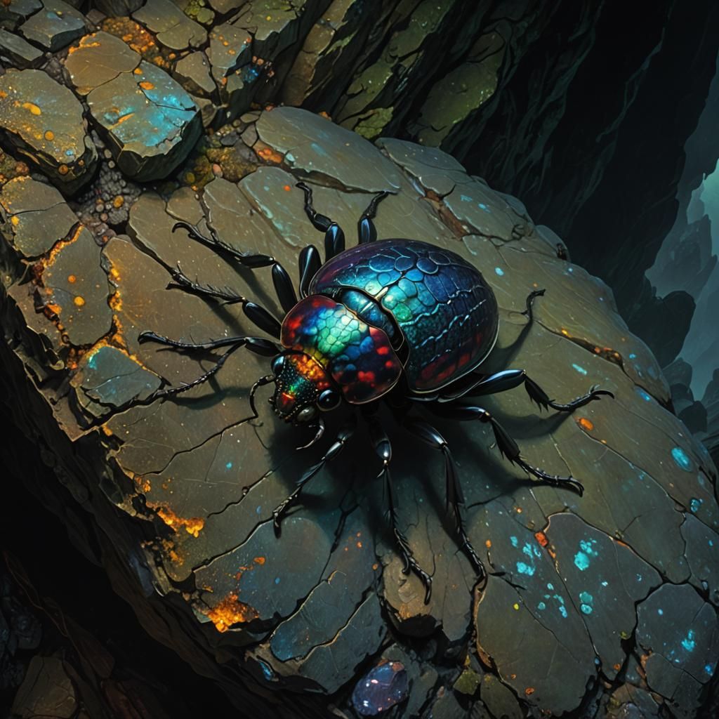 Serpent Beetle in Dark Fantasy Style