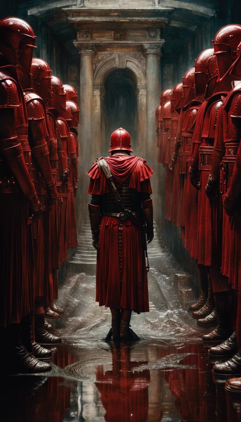 Roman Praetorian Guard in Hyperrealistic Chiaroscuro