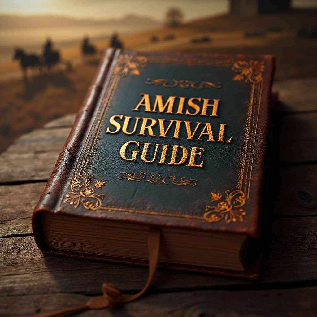 Sturdy Amish Survival Guide Book Cover in Rustic Style