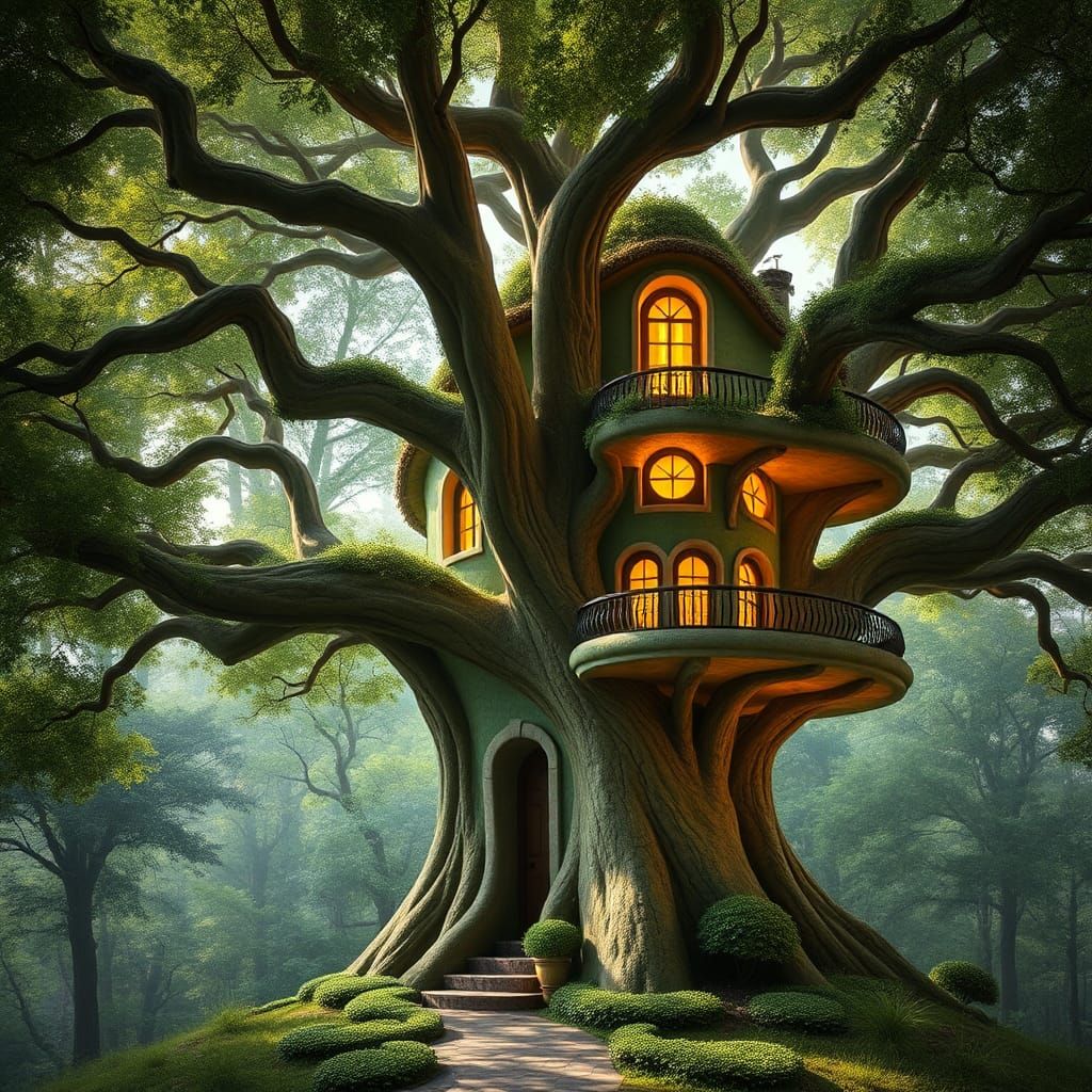 Organic Tree House in Alan Lee Style