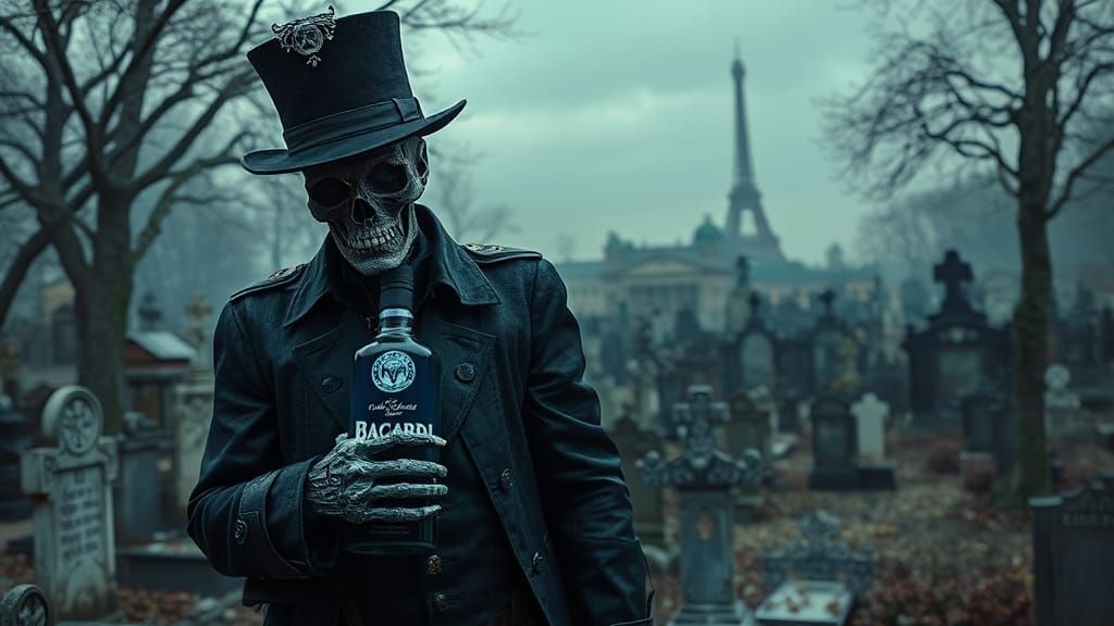 Undead Baron Samedi in Paris Cemetery
