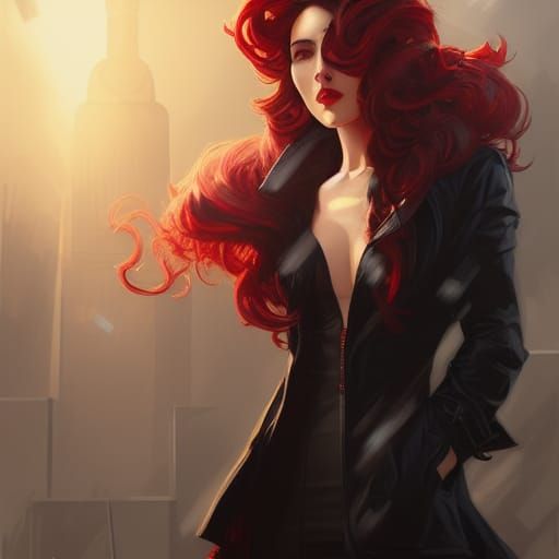 Spy Woman Portrait in Dynamic Lighting